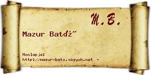 Mazur Bató névjegykártya
